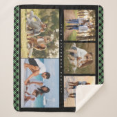 Familienname 5 Fotomaterial Collage Green Kariert Sherpadecke (Vorderseite)