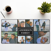 Familienname 8 Foto Collage Black Schreibtischunterlage