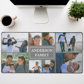 Familienname 8 Foto Collage Grau Schreibtischunterlage