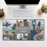 Familienname 8 Foto Collage Grau Schreibtischunterlage<br><div class="desc">Dieses wunderschön gestaltete Familienname 8 Foto Collage Desk Mat ist eine perfekte Mischung aus Funktionalität und Sentimentalität. Die Schreibtischmatte aus langlebigen, hochwertigen Materialien bietet ausreichend Platz für acht sorgfältig ausgewählte Fotos Ihrer Familienmitglieder. Es verfügt über einen atemberaubenden Hintergrund, der die Farbe der Bilder verstärkt und dadurch auffällig macht. Diese Schreibtischmatte...</div>