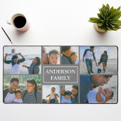 Familienname 8 Foto Collage Grau Schreibtischunterlage