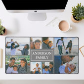 Familienname 8 Foto Collage Grau Schreibtischunterlage