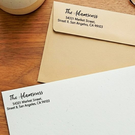 Familienname & Adresse | Fancy Rücksendeadresse Permastempel