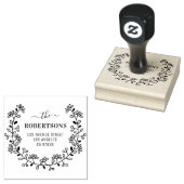 Familienname an der Blumengrenze Gummistempel (Stempel)