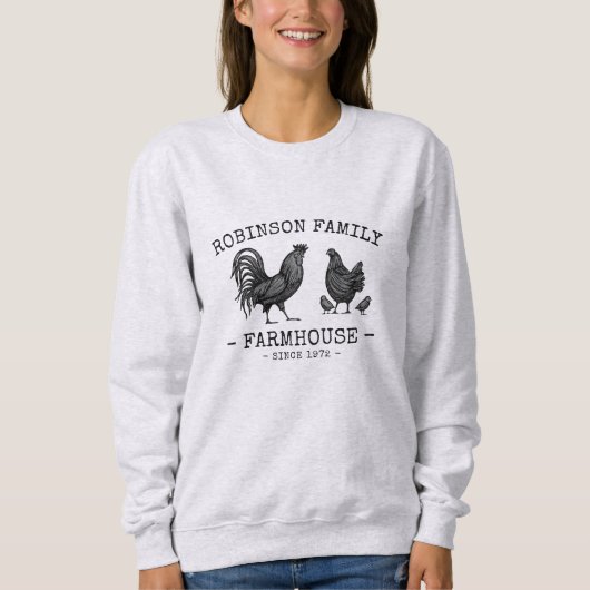 Familienname Bauernhof Hen Chicks Rooster Sweatshirt (Vorderseite)