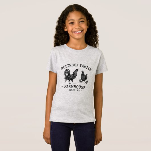 Familienname Bauernhof Hen Chicks Rooster T-Shirt (Vorne ganz)