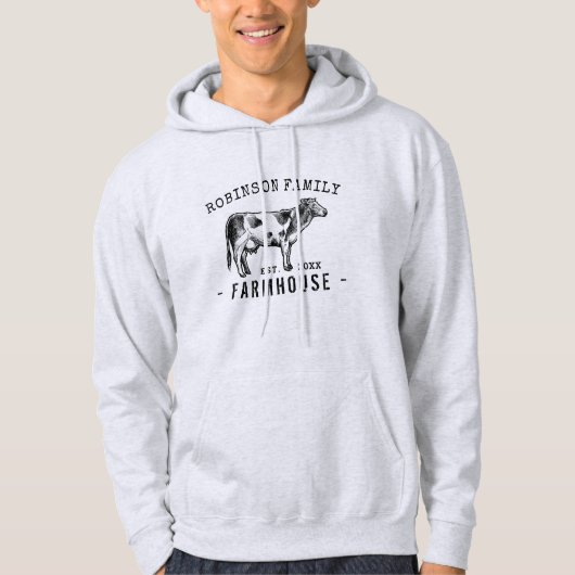 Familienname Bauernhof Rustikale Milchkühe Hoodie (Vorderseite)