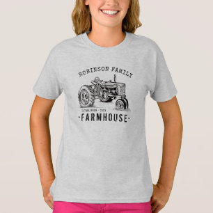 Familienname Bauernhof Rustikaler Vintager Traktor T-Shirt