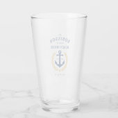 Familienname Beach House Anchor Gold Style Laurel Glas (Rückseite)