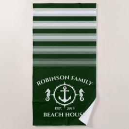 Familienname Beach House Seepferd Anchor Forest Strandtuch