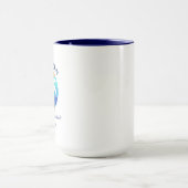 Familienname Beach House Sun Palm Trees Blue Large Tasse (Zentrum)