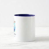 Familienname Beach House Sun Palm Trees Blue Tasse (Zentrum)
