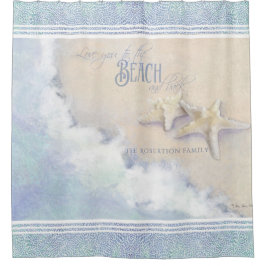 Familienname Beach Ocean Waves Sand Starfish Duschvorhang