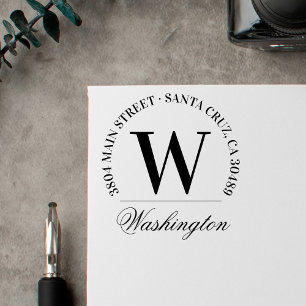 Familienname Benutzerdefinierte Monogramm-Rückse Gummistempel