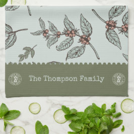 Familienname berufliches Grafikdesign Retro Geschirrtuch