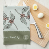 Familienname berufliches Grafikdesign Retro Geschirrtuch (Viertel Falte)