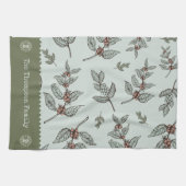 Familienname berufliches Grafikdesign Retro Geschirrtuch (Horizontal)