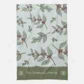 Familienname berufliches Grafikdesign Retro Geschirrtuch (Vertikal)