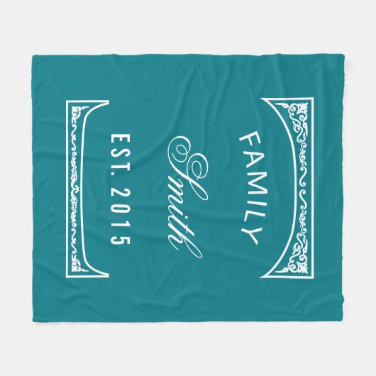 Familienname-Biskaya-Bucht-elegantes Fleecedecke (Vorderseite (Horizontal))