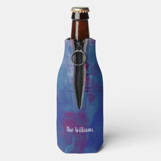 Familienname Blau Flaschenkühler (Flasche Rückseite)