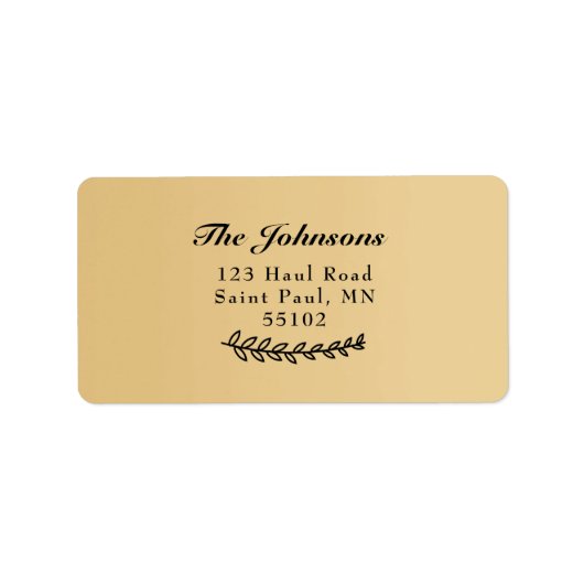 Familienname Botanische Blätter Adressaufkleber (Vorne)