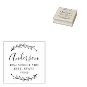 Familienname Botanischer Kalligrafie Gummistempel (Stempel)