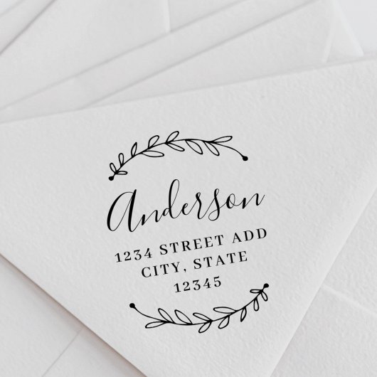 Familienname Botanischer Kalligrafie Gummistempel