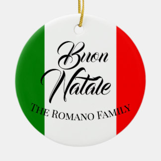 Familienname Buon Natale Italienische Flagge Keramik Ornament