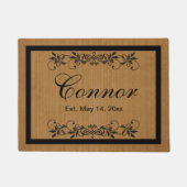 Familienname - Burlap Fußmatte (Vorderseite)