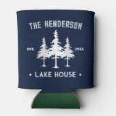 Familienname Cabin Lake House Forest Pine Trees Dosenkühler (Rückseite)