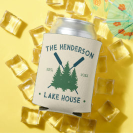 Familienname Cabin Lake House Oars Pine Trees Dosenkühler