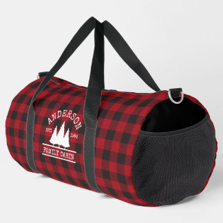 Familienname Cabin Red Buffalo Kariert Duffle Bag