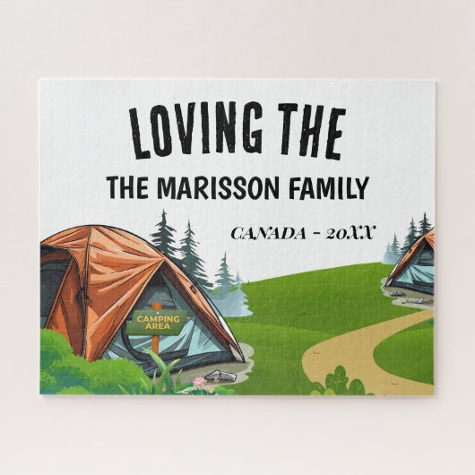 Familienname Camping Puzzle (Horizontal)