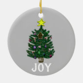 Familienname Candy Cane Weihnachtsbaum Reversible Keramik Ornament (Hinten)