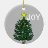 Familienname Candy Cane Weihnachtsbaum Reversible Keramik Ornament (Hinten)