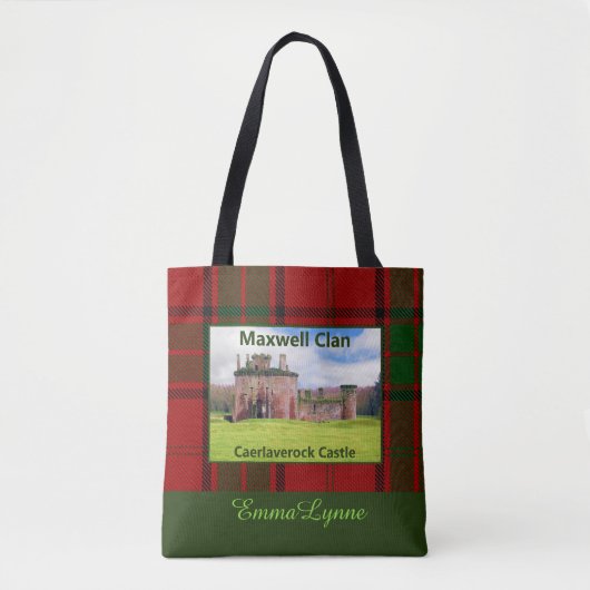 Familienname Clan Maxwell Tartan & Castle Tasche (Vorderseite)