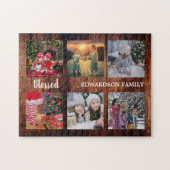 Familienname Collage Familienname rustikal Puzzle (Horizontal)
