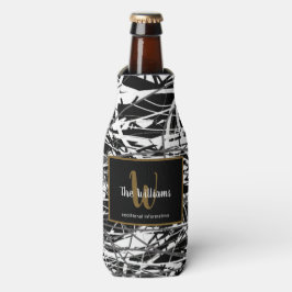 Familienname coole schwarze Flasche cooler Flaschenkühler