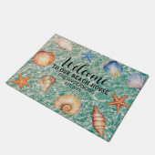 Familienname Custom Willkommen in unserem Beach Ho Fußmatte (Schrägansicht)