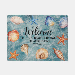 Familienname Custom Willkommen in unserem Beach Ho Fußmatte