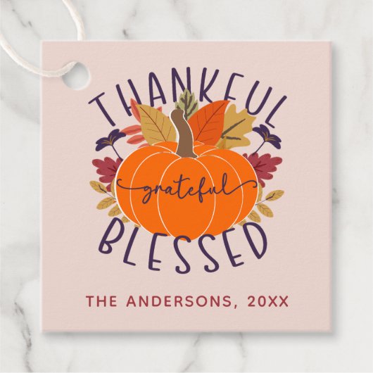 Familienname Dankbar Dankbarer, gesegneter Ernteda Geschenkanhänger (Vorderseite)