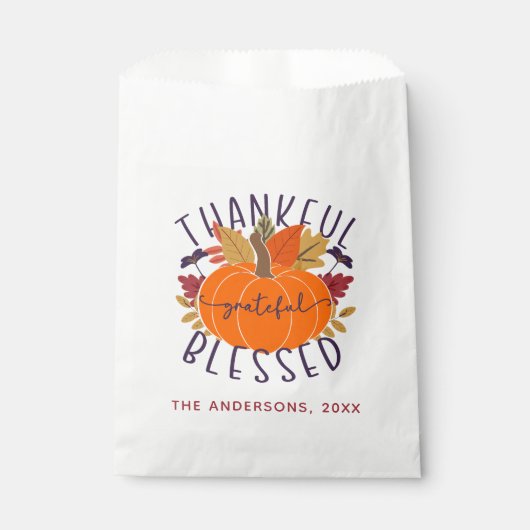 Familienname Dankbar Dankbarer, gesegneter Ernteda Geschenktütchen (Vorderseite)