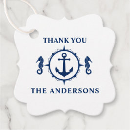 Familienname Danke Seepferd Anchor Navy Blue Geschenkanhänger