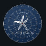 Familienname Dartscheibe<br><div class="desc">Strandhaus Theke Dartboard, das nur für Sie personalisiert ist! Starfish Design in Weiß und Marineblau. Passen Sie Ihren Text an, um zu personalisieren.Kontaktieren Sie mich, wenn Sie Hilfe benötigen, würde ich Liebe zu helfen.</div>