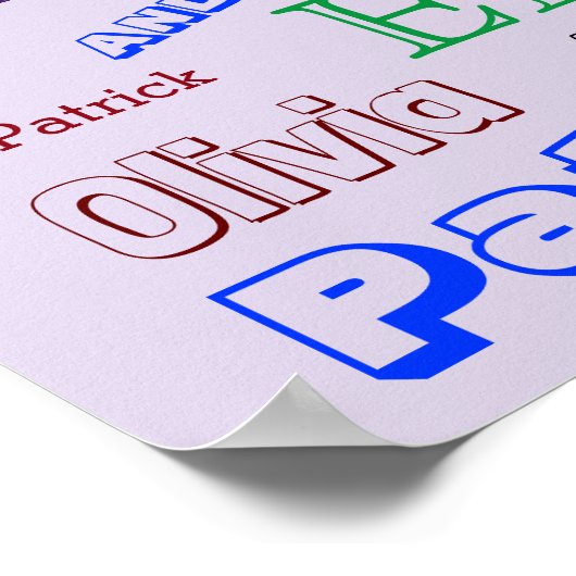 Familienname Dazzzzing Word Cloud Poster (Ecke)