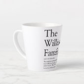 Familienname Definition Schwarz und Weiß Spaß Mode Milchtasse (Linke Ecke)