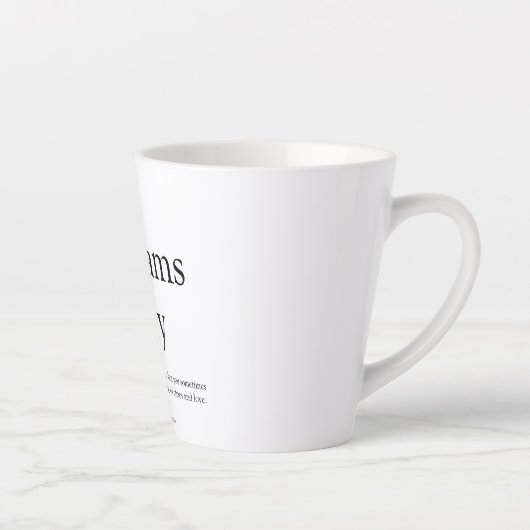 Familienname Definition Schwarz und Weiß Spaß Mode Milchtasse (Rechts)