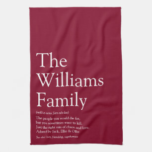 Familienname Definition Spaß Moderne Burgund Geschirrtuch