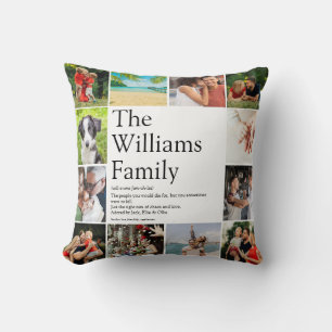 Familienname Definitions-Foto-Collage Spaß Kissen