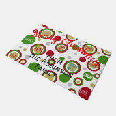 Familienname der geometrischen Weihnachtskreise Fußmatte (Schrägansicht)